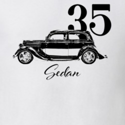 1935 Sedan Side View With Model And Year Light Color T Shirt