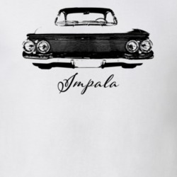 1961 Impala Bubble Top Grill View With Model Light Color T Shirt