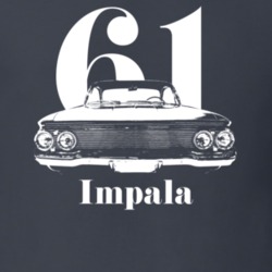 1961 Impala Bubble Top Grill View With Year and Model Dark Color T Shi