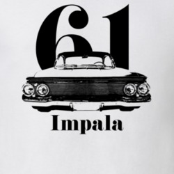 1961 Impala Bubble Top Grill View With Year and Model Light Color T Sh