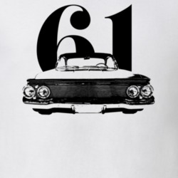 1961 Impala Bubble Top Grill View With Year Light Color T Shirt