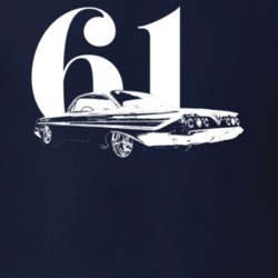 1961 Impala Bubble Top Side View With Year Dark Color T Shirt
