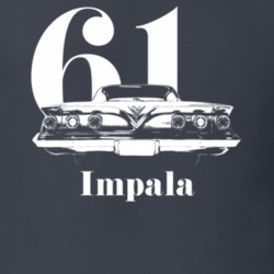 1961 Impala Bubble Top Rear View With Year And Model Dark Color T Shir