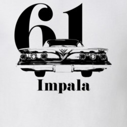 1961 Impala Bubble Top Rear View With Year And Model Light Color T Shi