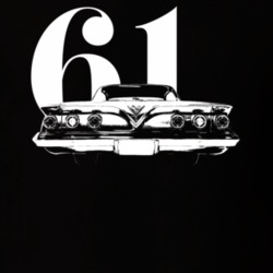 1961 Impala Bubble Top Rear View With Year Dark Color T Shirt
