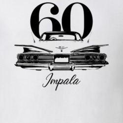 1960 Impala Rear View With Year And Model Light Color T Shirt