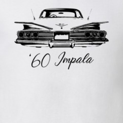 1960 Impala Rear View With Model Year Light Color T Shirt