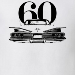 1960 Impala Rear View With Year Light Color T Shirt