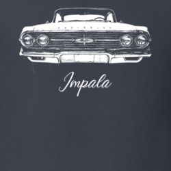 1960 Impala Grill View With Model Dark Color T Shirt
