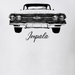 1960 Impala Grill View With Model Light Color T Shirt