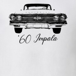 1960 Impala Grill View With Model Year Light Color T Shirt