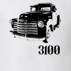 1950 3100 Pickup Side View With Model Light Color T Shirtpng
