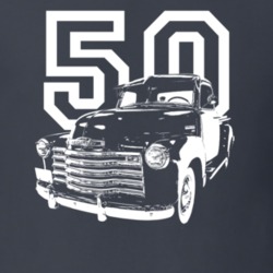 1950 3100 Pickup Side View With Year Dark Color T Shirt