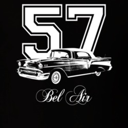 1957 Bel Air Side View Penner Custom Dark Color T Shirt