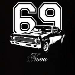 1969 Nova Side View Penner Custom Dark Color T Shirt