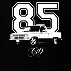 1985 C10 Side View Penner Custom Dark Color T Shirt