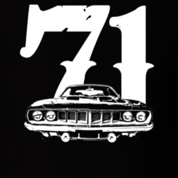 1971 Barracuda Grill View With Year Dark Color T Shirt