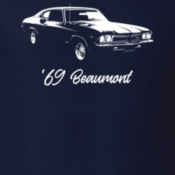 1969 Beaumont Side View With Model Year Dark Color T Shirt
