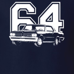 1964 Gto Side View With Year Dark Color T Shirt