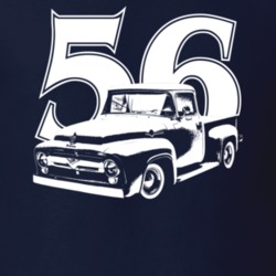 1956 F100 Side View With Year Dark Color T Shirt