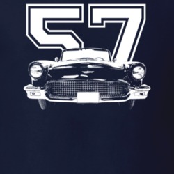1957 Thunderbird Grill View With Year Dark Color T Shirt