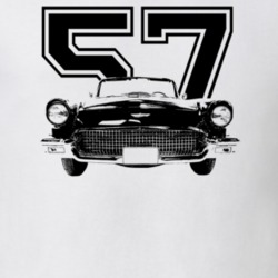 1957 Thunderbird Grill View With Year Light Color T Shirt