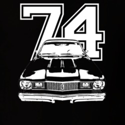 1974 Duster Grill View With Year Dark Color T Shirt