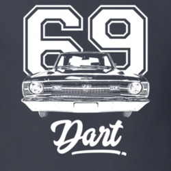 1969 Dart Grill View With Year And Model Dark Color T Shirt