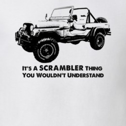1984 Scrambler Side View With Slogan Light Color T Shirt