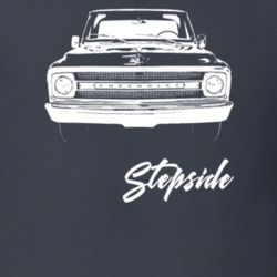 1970 C10 Stepside Grill View With Stepside Dark Color T Shirt