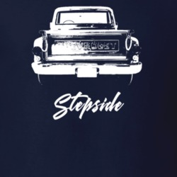 1970 C10 Stepside Rear View With Stepside Dark Color T Shirt