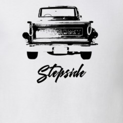 1970 C10 Stepside Rear View With Stepside Light Color T Shirt