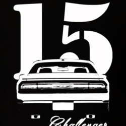 2015 Challenger Rear View With Year And Model Dark T Shirt