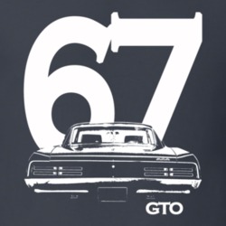 1967 Gto Rear View With Model And Year Dark Color T Shirt