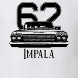1962 Impala Grill View With Year And Model Light Color T Shirt