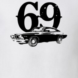 1969 Barracuda Side View With Year Light Color T Shirt