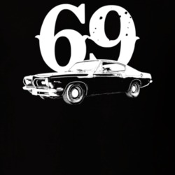 1969 Barracuda Side View With Year Dark Color T Shirt