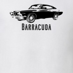 1969 Barracuda Side View With Model Light Color T Shirt