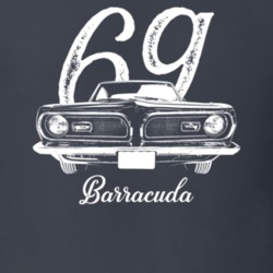 1969 Barracuda Grill View With Year And Model Dark Color T Shirt