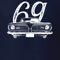 1969 Barracuda Grill View With Year Dark Color T Shirt
