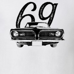1969 Barracuda Grill View With Year Light Color T Shirt