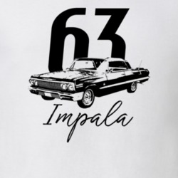 1963 Impala Side View With Year And Model Light Color T Shirt