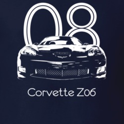 2008 Corvette Z06 Grill View With Year And Model Dark Color T Shirt