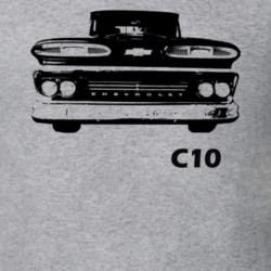 1960 C10 Pickup Grill View With C10 Sport Grey T Shirt