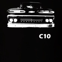 1960 C10 Apache Pickup Grill View With C10 Model Name Black T Shirt