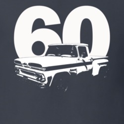 1960 C10 Apache Pickup Side View With Year Charcoal T Shirt