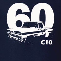 1960 C10 Apache Pickup With Year And C10 Model Name Navy T Shirt