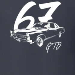 1967 Gto Side View With Year And Model Dark Color T Shirt