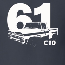 1961 C10 Apache Side View With Year And C10 Charcoal T Shirt