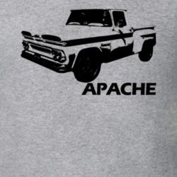 1961 C10 Apache Pickup Side View With Apache Model Name Heather Grey T
